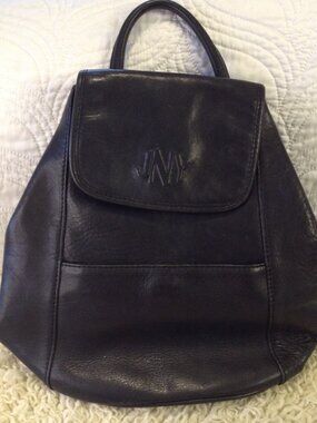 VTG '90 Leather Jones NY Mini Backpack purse Minimalist Collegiate Academic Chic